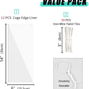 Alternative view of Oncpcare 12 Pack Pet Plastic Cage Liner Protection 14'' x 6'' Rabbit Cage Urine Guard Clear Cage Edge Liner Guinea Pig Side Lining Small Animal Cage Accessories - Keep Litter in The Cage